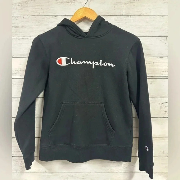 Champion Black Hoodie Size L - Picture 1 of 4